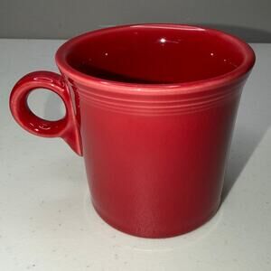 Vintage Fiestaware Scarlet Red Classic Ring Handle 10.25 oz Lead Free Coffee Mug